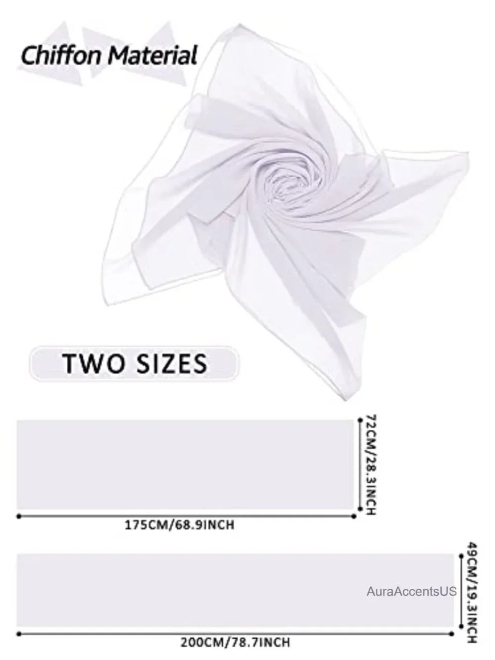 Chiffon Satin Shawl Wrap Scarf for Evening Dresses Prom Bridal